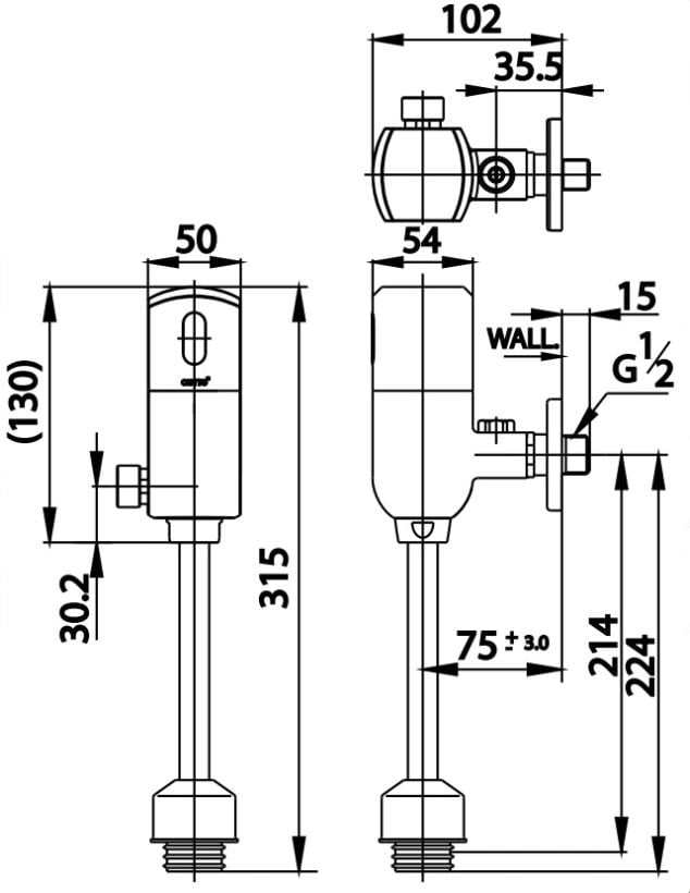 Van Xả Tiểu Cảm Ứng COTTO - CT4803P - Ảnh 2