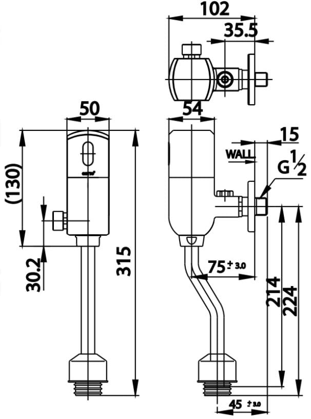 Van Xả Tiểu Cảm Ứng COTTO - CT4803S - Ảnh 2