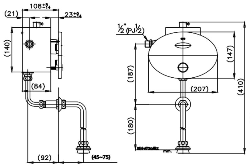 Van xả bồn tiểu nam cảm ứng âm tường COTTO - CT484 - Ảnh 2