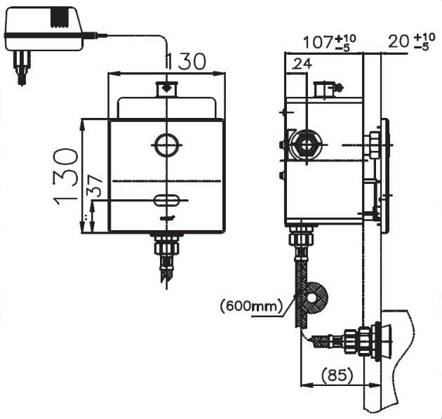 Van Xả bồnTiểu nam Cảm Ứng âm tường COTTO - CT488AC(NL) - Ảnh 2