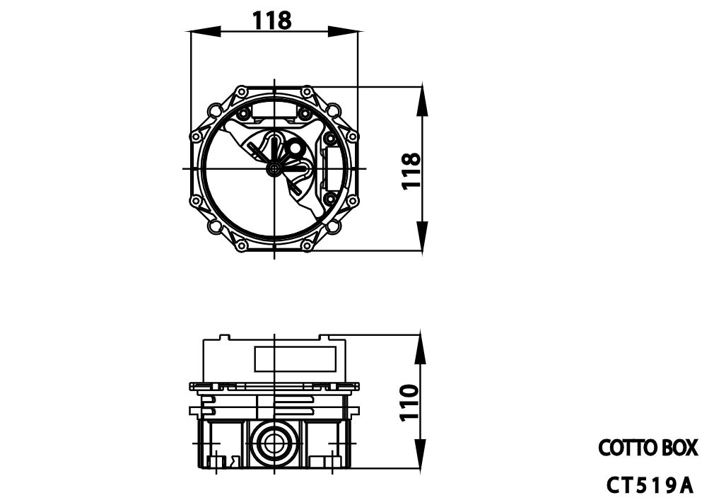 CỐT NỐI ÂM TƯỜNG CHO CỦ SEN COTTO - CT519A - Ảnh 2