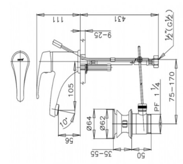 Vòi Lavabo COTTO gật gù nóng lạnh - CT561D - Ảnh 4