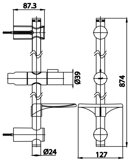 THANH TRƯỢT SEN TẮM COTTO - CT708(HM) - Ảnh 2