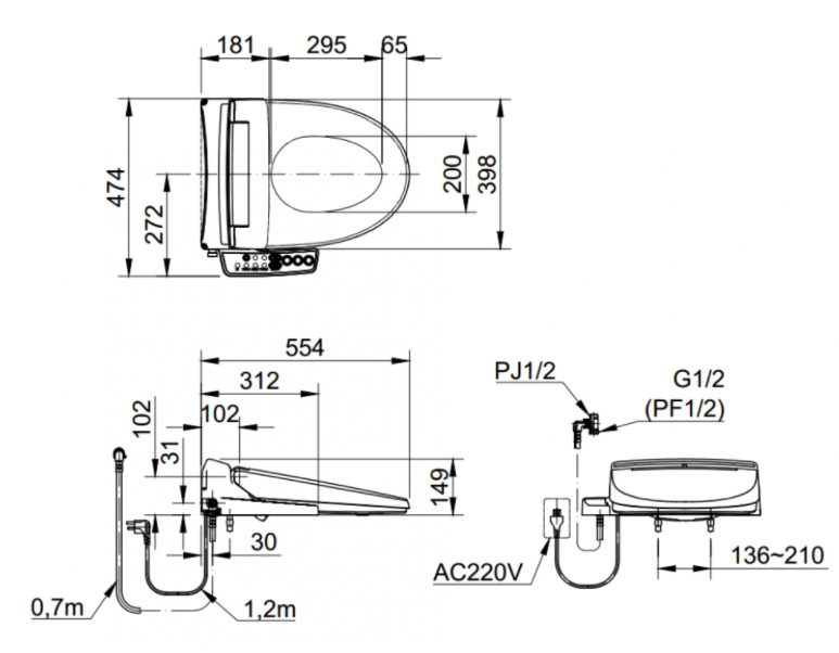 Nắp rửa điện tử INAX CW-KB22AVN - Ảnh 2