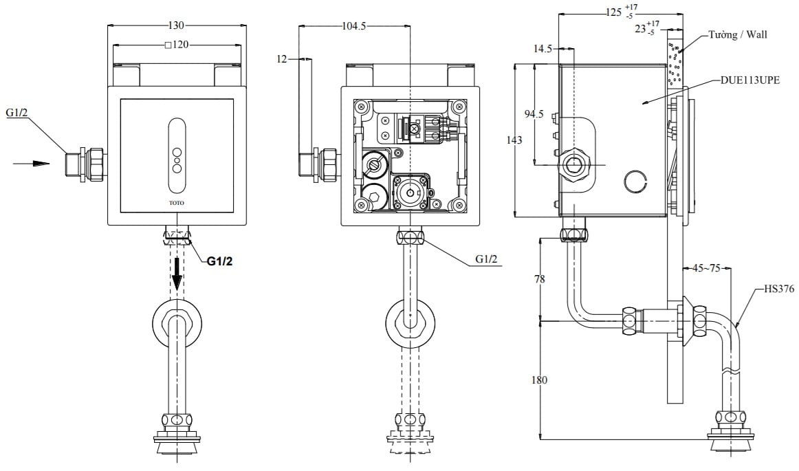 Van Xả Tiểu Cảm Ứng TOTO - TTUE602AN *HÀNG TRƯNG BÀY* - Ảnh 2