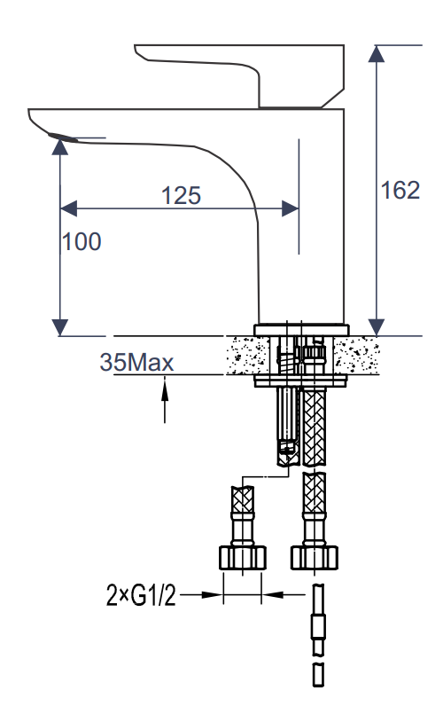 Vòi Lavabo DIVINI thân thấp đen nhám DVQ-80111-B - Ảnh 2