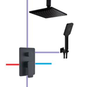 BỘ SEN MƯA 3 CHỨC NĂNG DIVINI MÀU ĐEN DVQ-8601B/DVQ-8601B ARM/DVQ-TS303B/DVQ-S1501B/DVQ-8001B