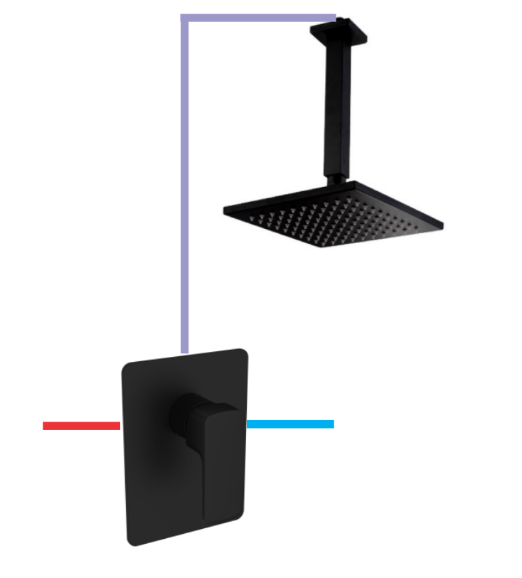 BỘ SEN MƯA 1 CHỨC NĂNG DIVINI MÀU ĐEN DVQ-8601B/DVQ-8601B ARM/DVQ-A80216B