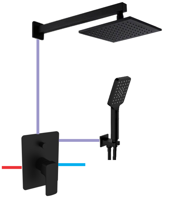 BỘ SEN MƯA 2 CHỨC NĂNG DIVINI MÀU ĐEN DVQ-8602B/DVQ-8602B ARM/DVQ-A80226B/DVQ-S1501B