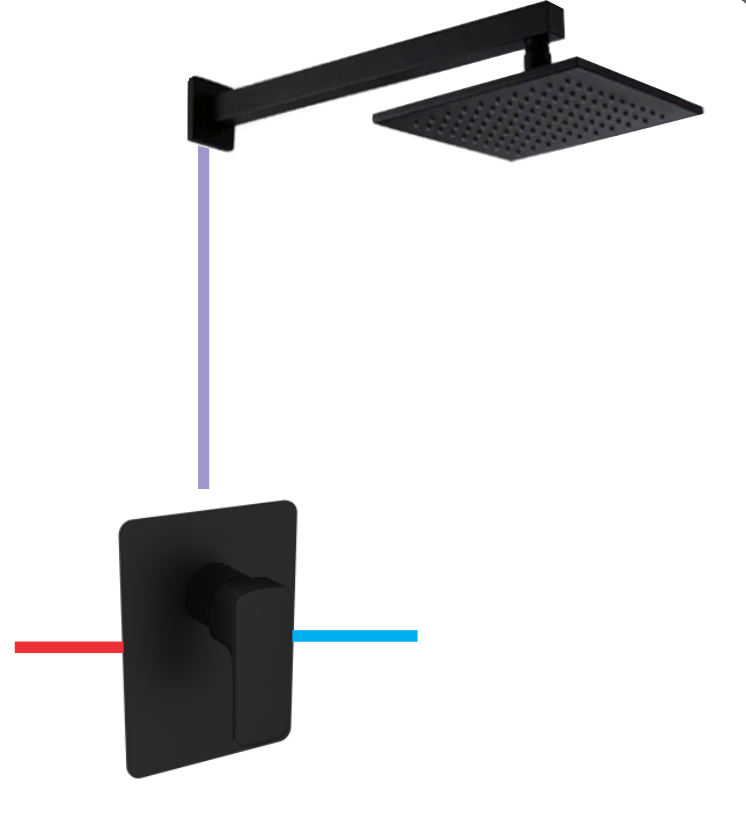 BỘ SEN MƯA 1 CHỨC NĂNG DIVINI MÀU ĐEN DVQ-8602B/DVQ-8602B ARM/DVQ-A80216B