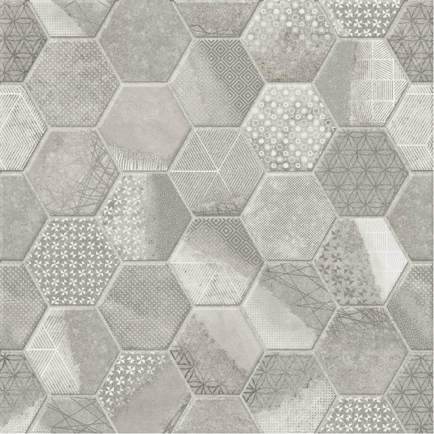 GẠCH CHÂU Á ỐP LÁT ESAGONO GREY 40×40 CM - Ảnh 4