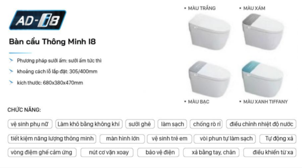 Bồn cầu thông minh I8 - Ảnh 3
