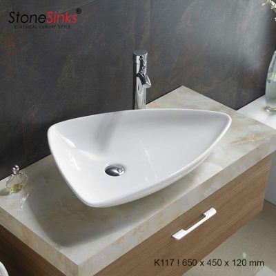 Lavabo sứ mỹ thuật K117