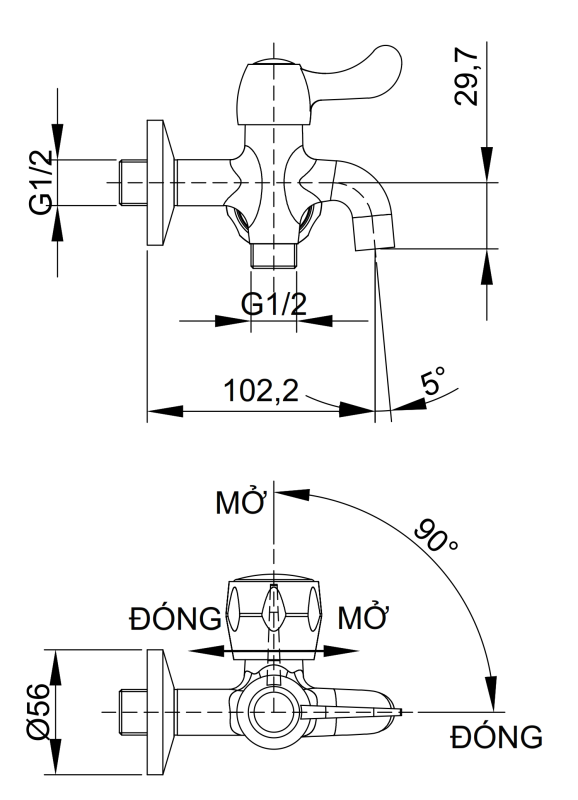 VÒI HỒ LẠNH LUXTA L2101 - Ảnh 2