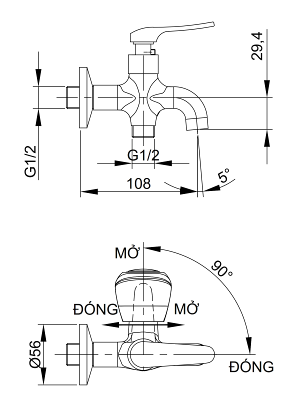VÒI HỒ LẠNH LUXTA L2112M - Ảnh 2