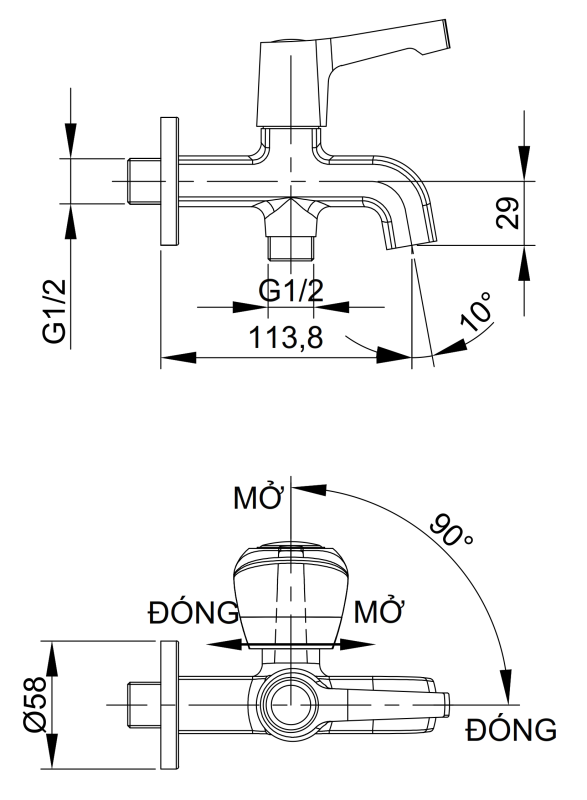 VÒI HỒ LẠNH LUXTA L2114T1 - Ảnh 2