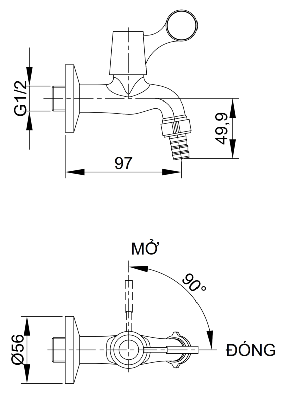 VÒI HỒ LẠNH LUXTA L4102CM - Ảnh 2
