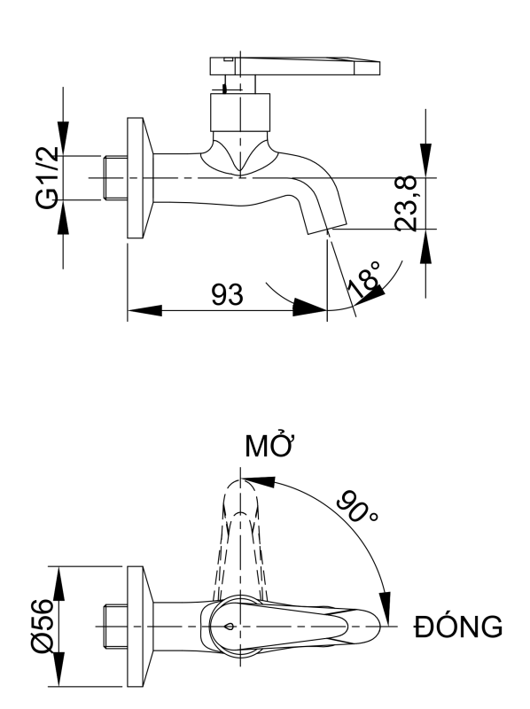 VÒI HỒ LẠNH LUXTA L4102T3 - Ảnh 2
