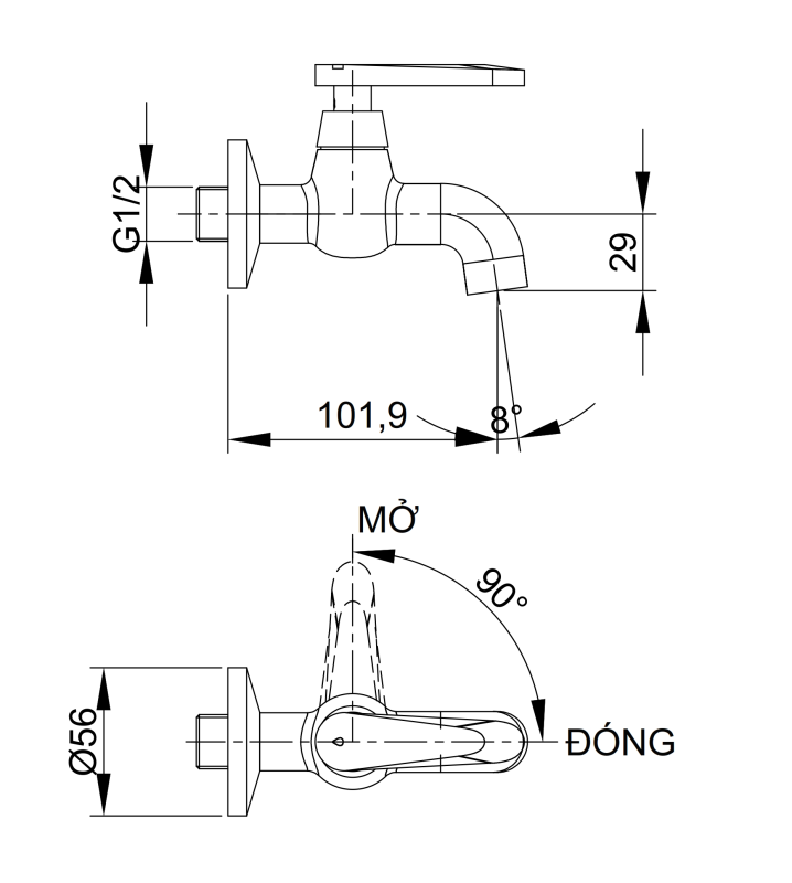 VÒI HỒ LẠNH LUXTA L4116T3 - Ảnh 2