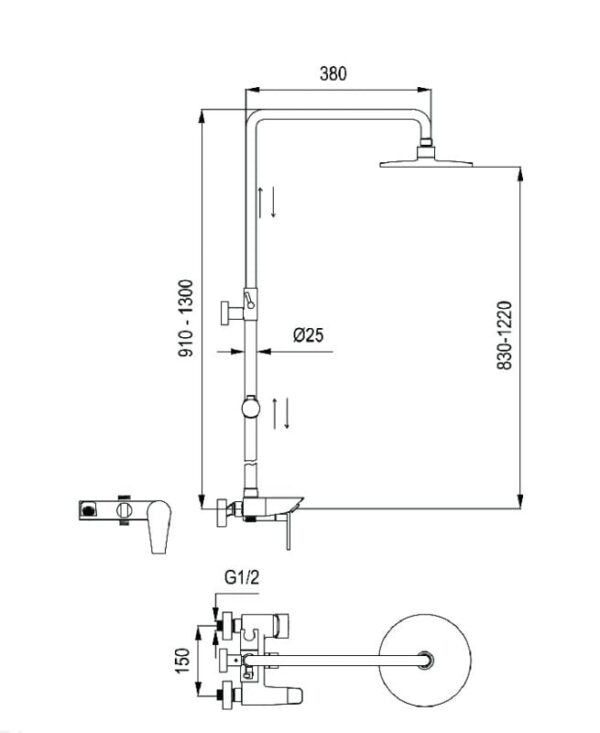 SEN TẮM ĐỨNG NÓNG LẠNH LUXTA L7214N - Ảnh 2