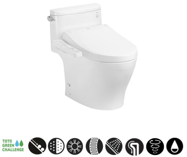 Bồn cầu 1 khối TOTO, kèm nắp rửa điện tử WASHLET dòng C2 - MS887RW16