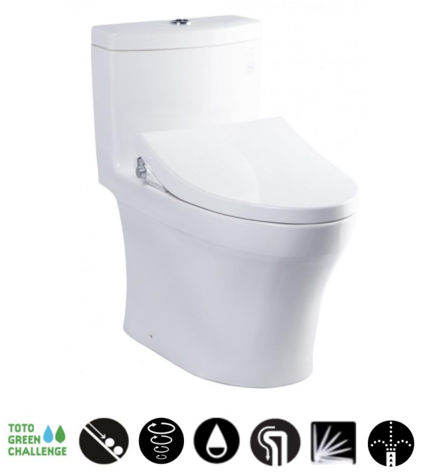 Bồn cầu một khối, kèm nắp rửa cơ ECOWASHER - MS889DRE4