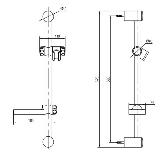 THANH TRƯỢT SEN TẮM RIGEL R-SPDRH710CA - Ảnh 2