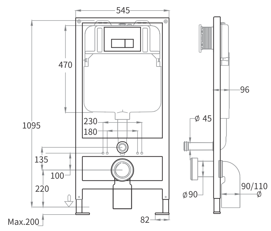 KÉT NƯỚC BÀN CẦU ÂM TƯỜNG RIVINGTON RVT-100 - Ảnh 2