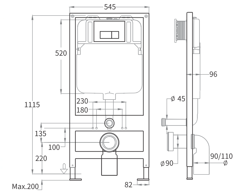 KÉT NƯỚC BÀN CẦU ÂM TƯỜNG RIVINGTON RVT-701 - Ảnh 2