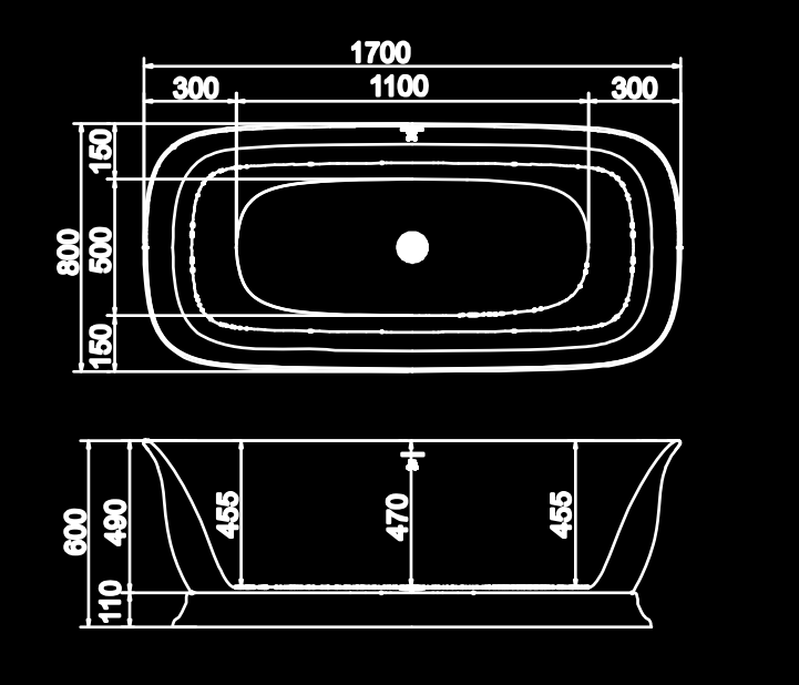 BỒN TẮM ĐẶT SÀN RIVINGTON RVT-8357-170 - Ảnh 6
