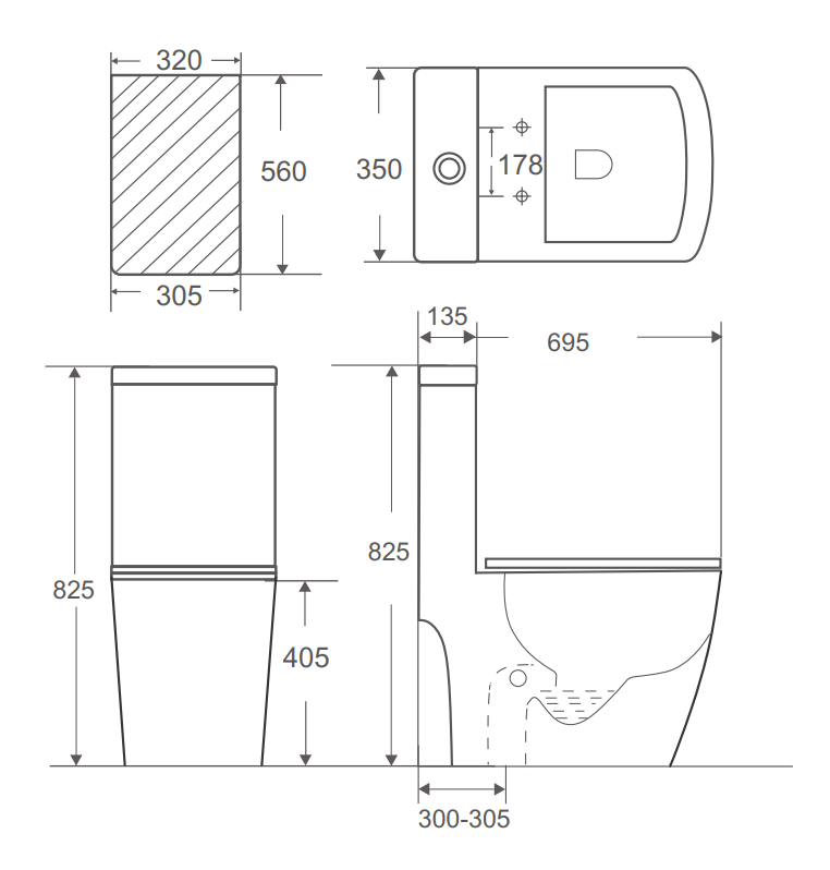 Bồn cầu 1 khối Rivington, nắp đóng êm - RVT3130 - Ảnh 2