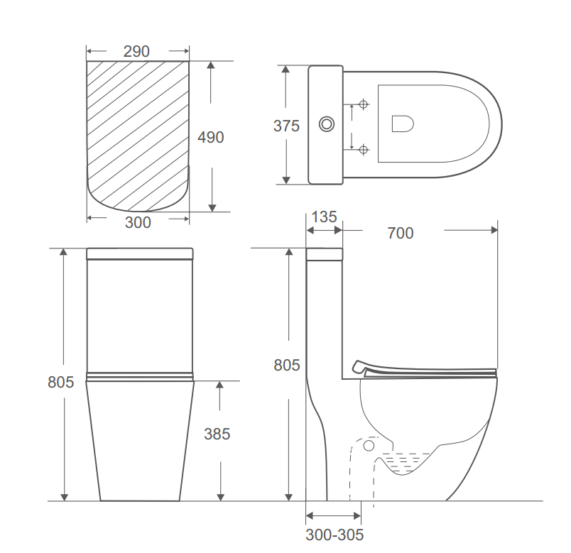 Bồn cầu 1 khối Rivington, nắp đóng êm - RVT3133 - Ảnh 2