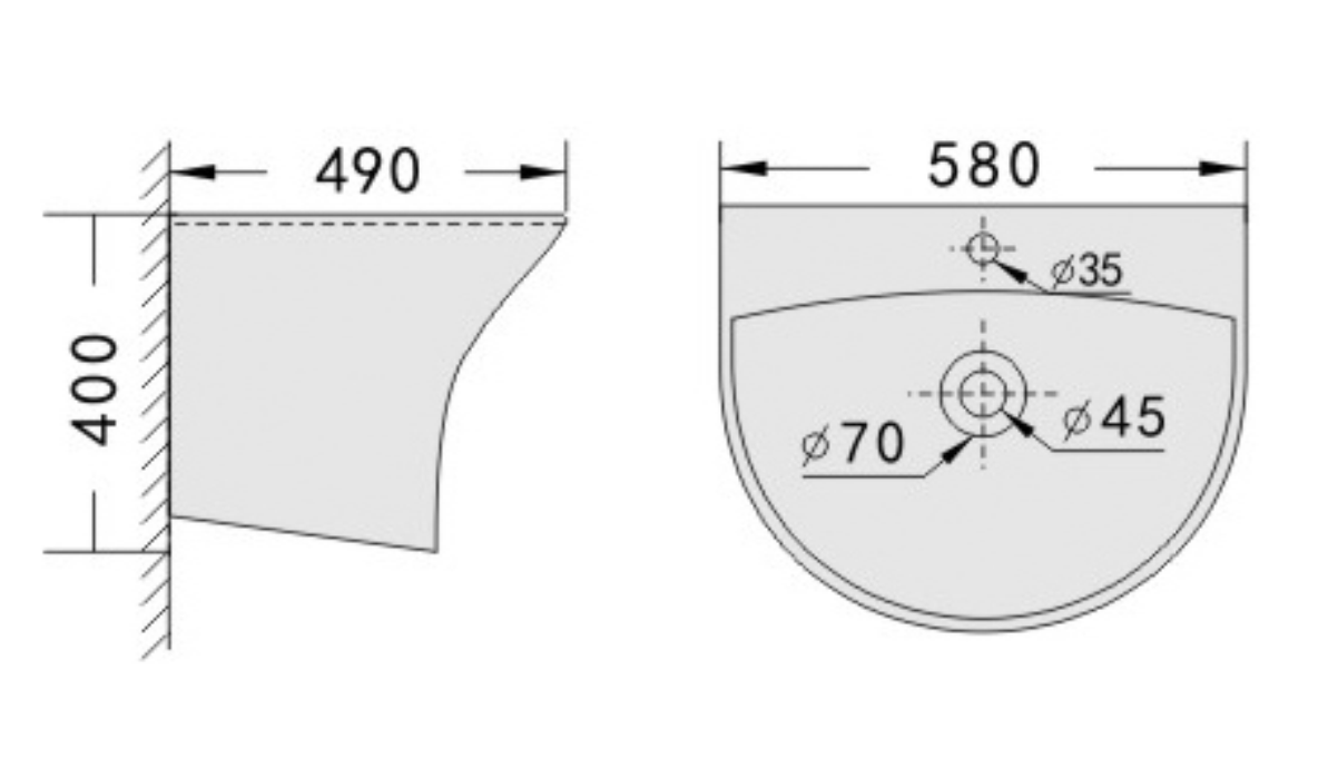 CHẬU RỬA TREO TƯỜNG RIVINGTON RVT5300B - Ảnh 2