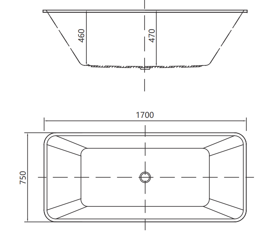 BỒN TẮM DÀI KHÔNG BỬNG RIVINGTON RVT8020Q-170 - Ảnh 2