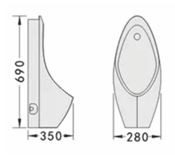 TIỂU NAM TREO TƯỜNG RIVINGTON RVT-843 - Ảnh 2