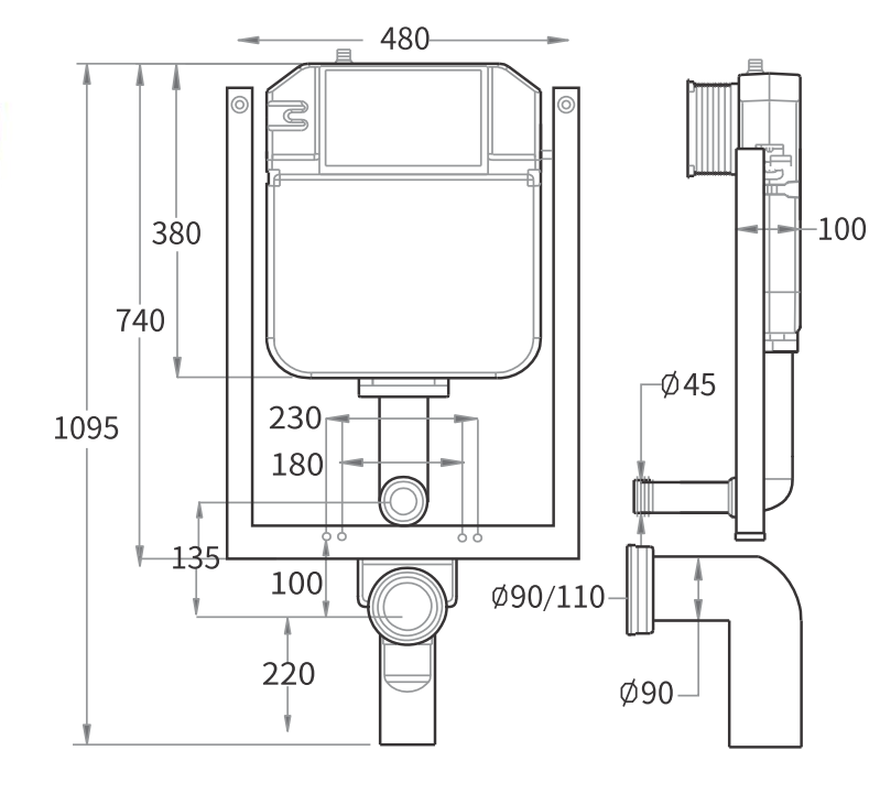 KÉT NƯỚC BÀN CẦU ÂM TƯỜNG RIVINGTON RVT 802 - Ảnh 2