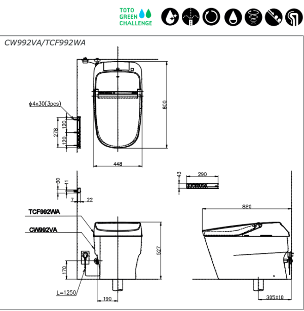 Bồn cầu thông minh TOTO NEOREST XH I - CW992VA/TCF992WA - Ảnh 2
