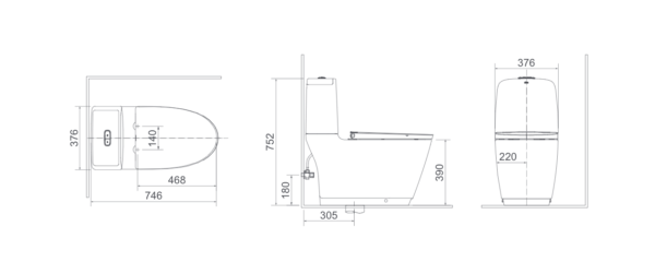 Bồn cầu 2 khối, INAX - AC-832VN - Ảnh 2