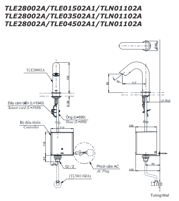 Vòi Lavabo TOTO cảm ứng tự động (Loại gắn bàn) - TLE28002A - Ảnh 2