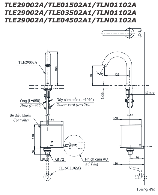 Vòi Lavabo TOTO cảm ứng tự động (Loại gắn bàn) - TLE29002A - Ảnh 4