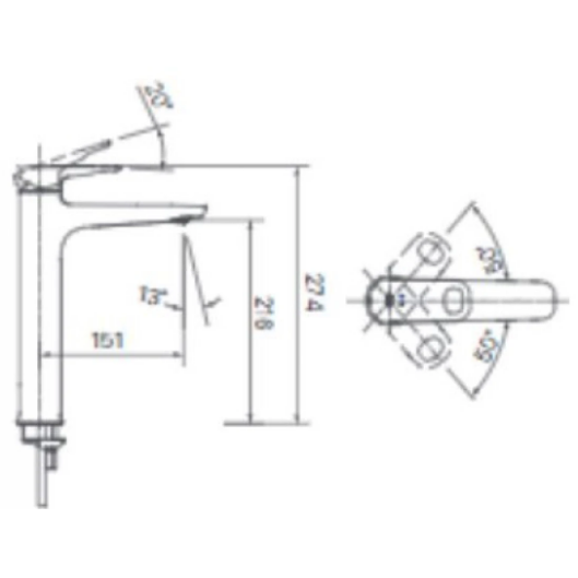 Vòi Lavabo đặt bàn nóng lạnh INAX LFV-652SH - Ảnh 2