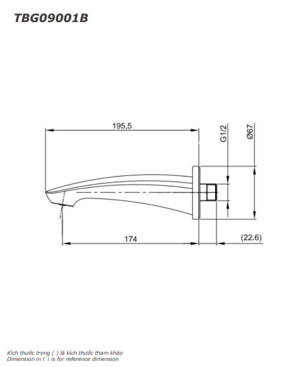 VÒI XẢ BỒN ÂM TƯỜNG TOTO DÒNG GM TBG09001B - Ảnh 2