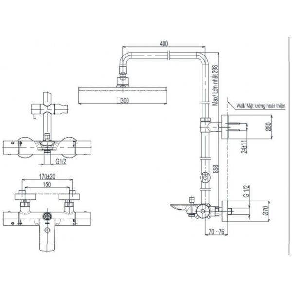 SEN CÂY NHIỆT ĐỘ TOTO BÁT SEN VUÔNG TBW08405A - Ảnh 2