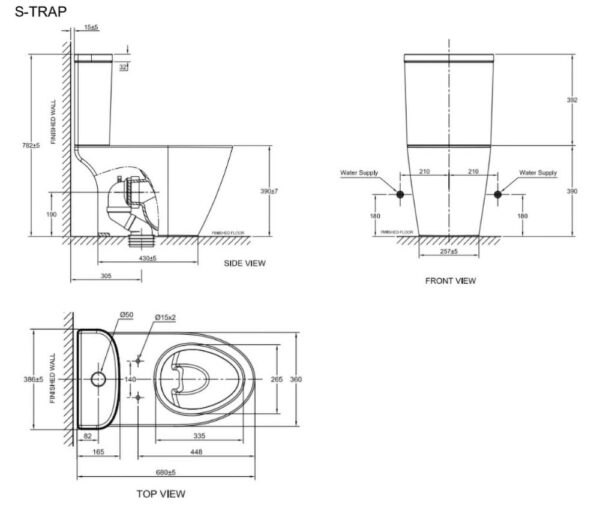 Bồn cầu 2 khối, dòng Compact Codie - 2407-WT - Ảnh 2