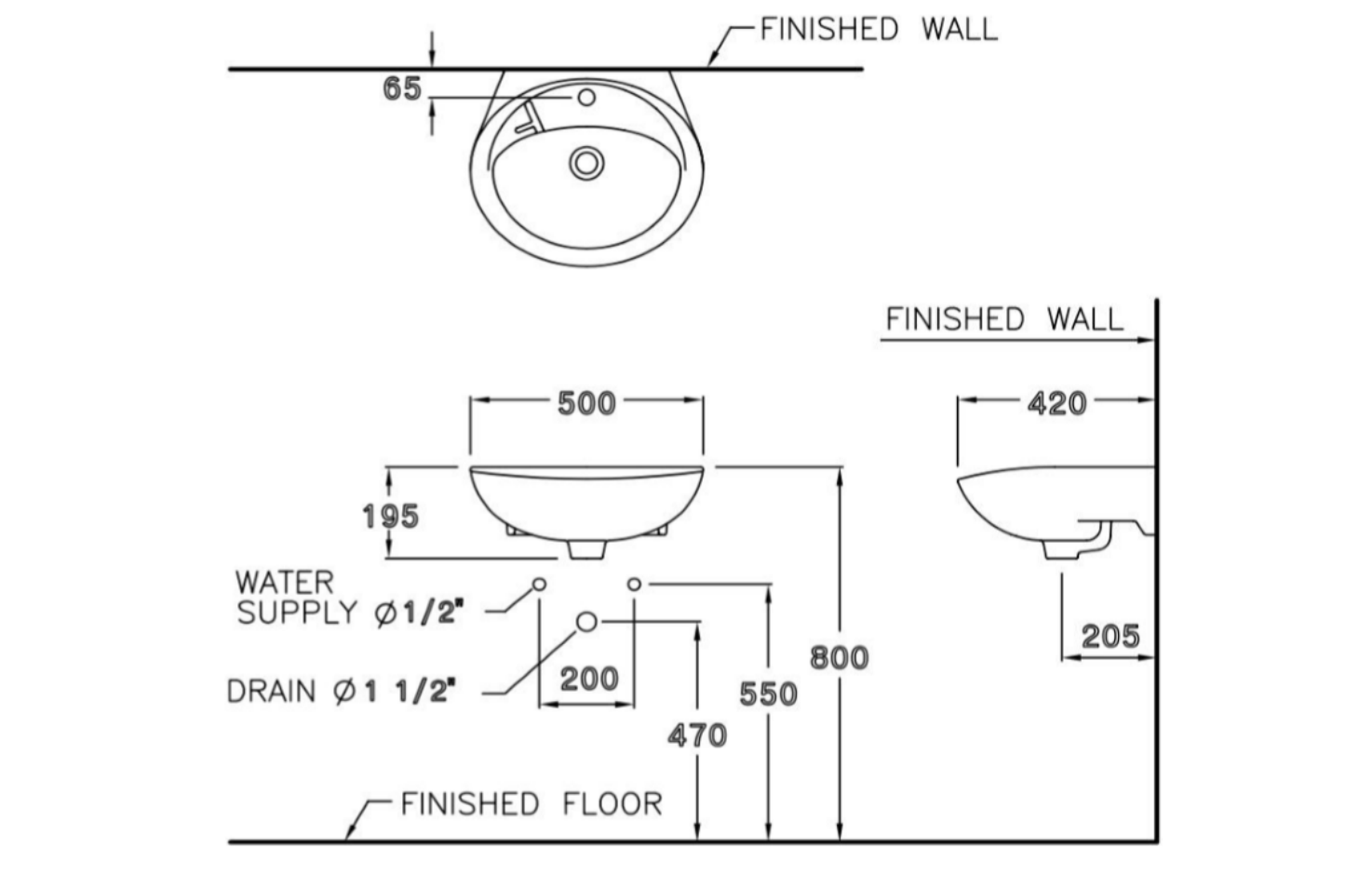 CHẬU TREO TƯỜNG COTTO - C013 - Ảnh 2