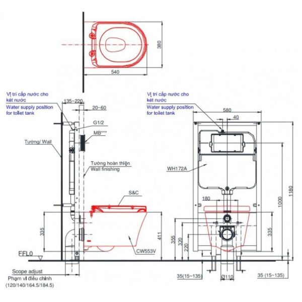Bồn Cầu TOTO CW553/TCF33320GAA/WH172AT/MB174P#SS Nắp Điện Tử Treo Tường - Ảnh 2
