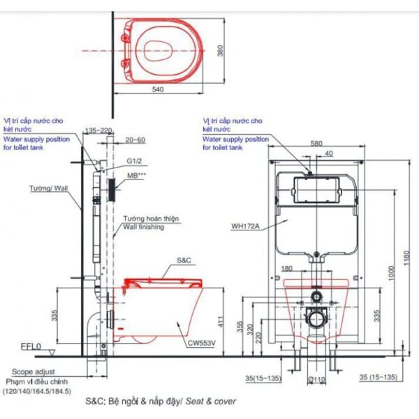Bồn Cầu TOTO CW553/TCF34320GAA/WH172AT/MB174P#SS Nắp Điện Tử Treo Tường - Ảnh 2