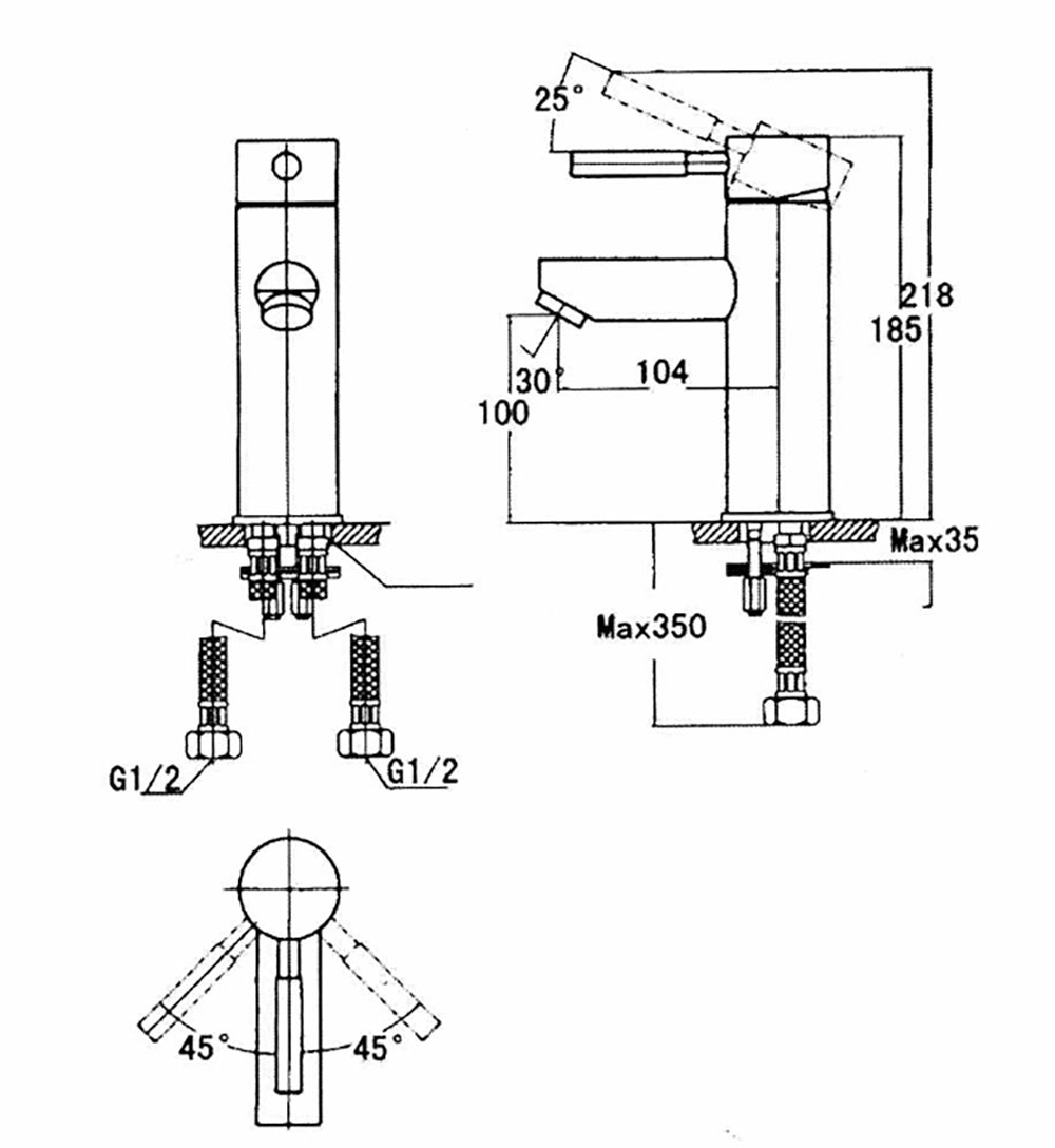 VÒI CHẬU LAVABO INAX NÓNG LẠNH - LFV-8000S - Ảnh 2
