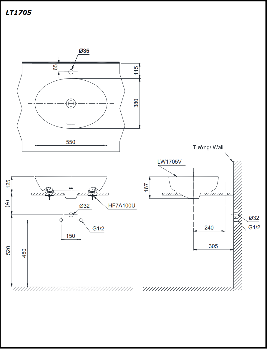 CHẬU RỬA TOTO ĐẶT BÀN - LT1705 - Ảnh 2