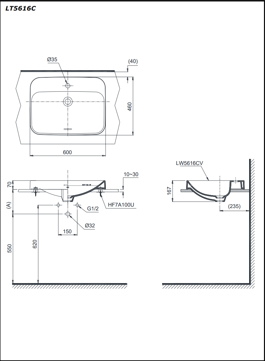 CHẬU RỬA TOTO ĐẶT BÀN LT5616C - Ảnh 2